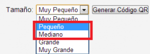 Seleccionar tamaño